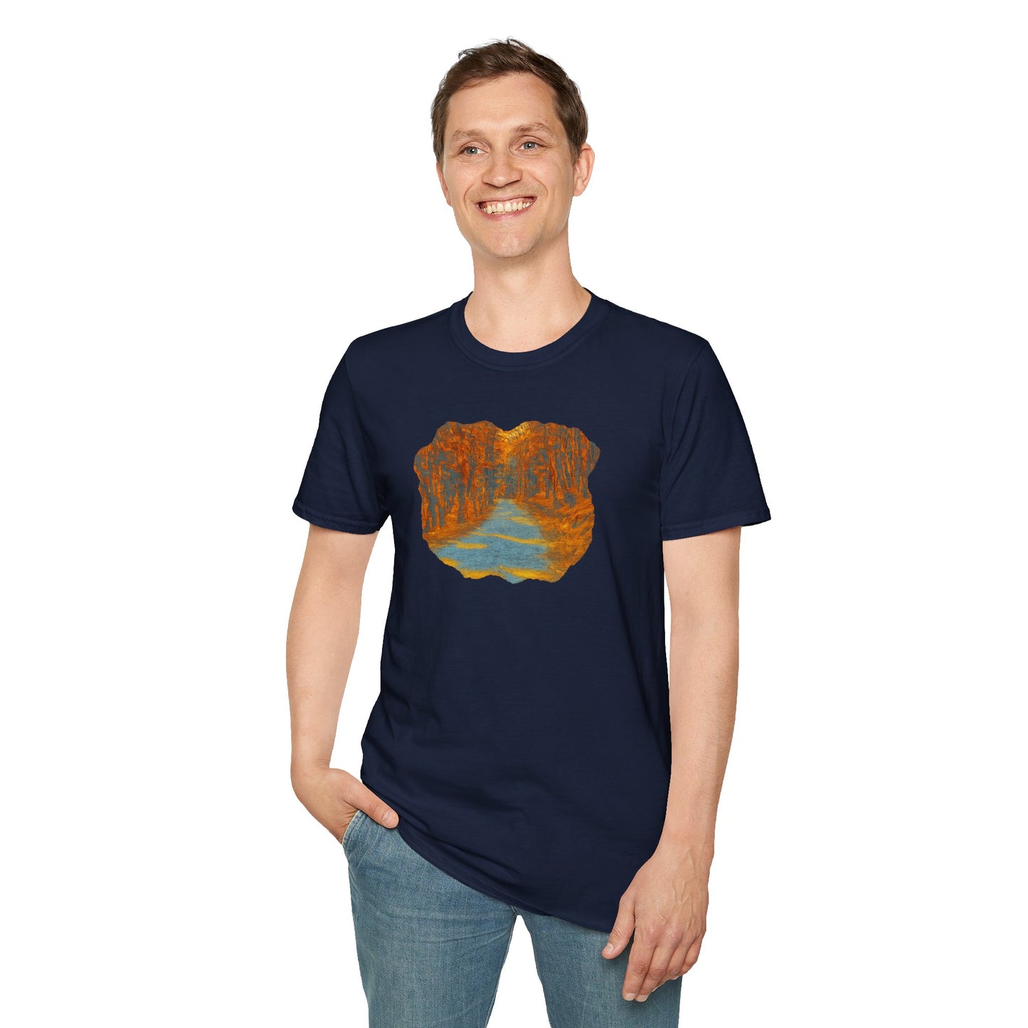Autumn Pathway Unisex Softstyle T-Shirt, Cozy Fall Shirt, Nature Lover Tee, Scenic Route Top, Gift for Hikers, Casual Wear, Outdoor [...]