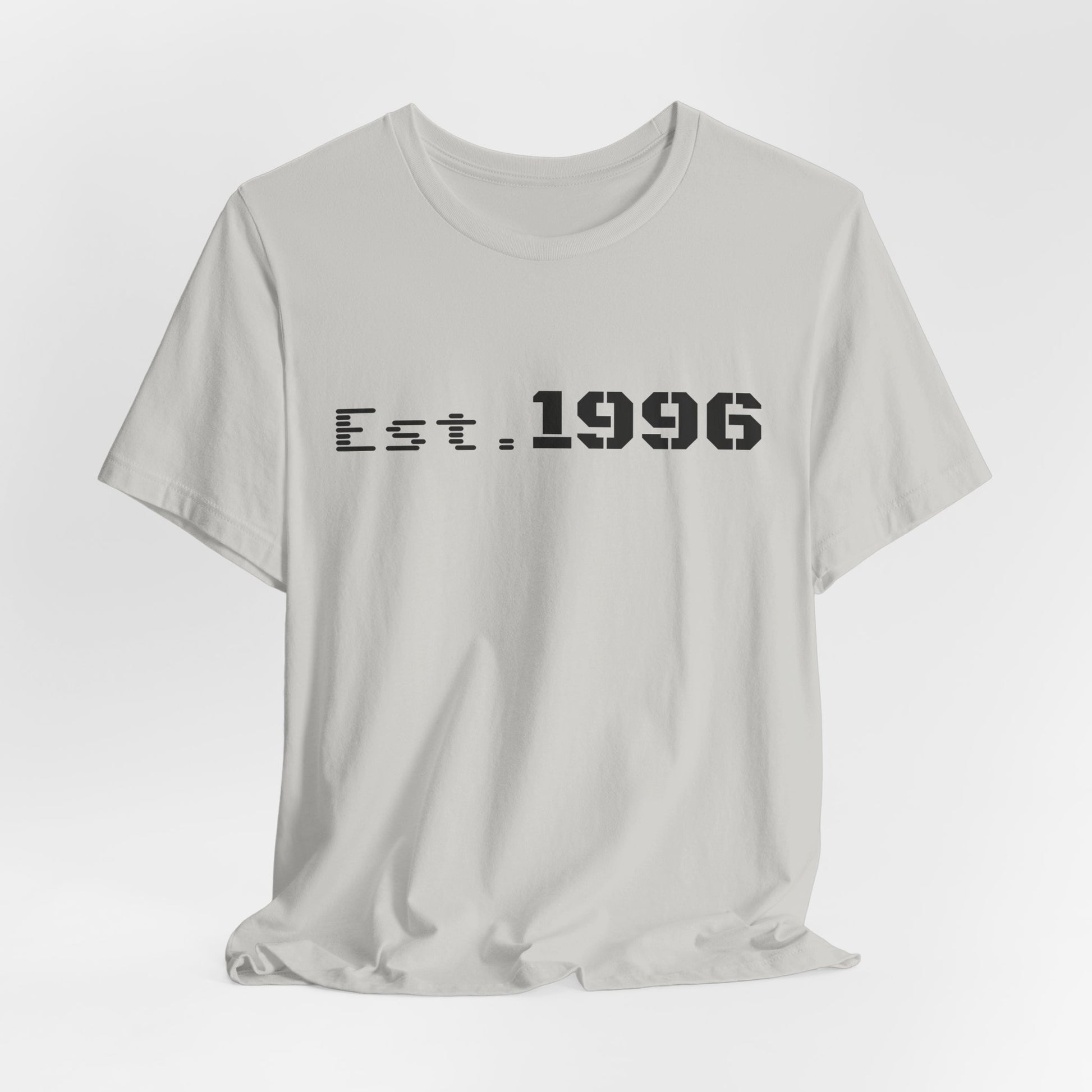 Vintage Est. 1996 T-shirt by Printify featuring a classic birthday design, perfect for celebrating a birth year.