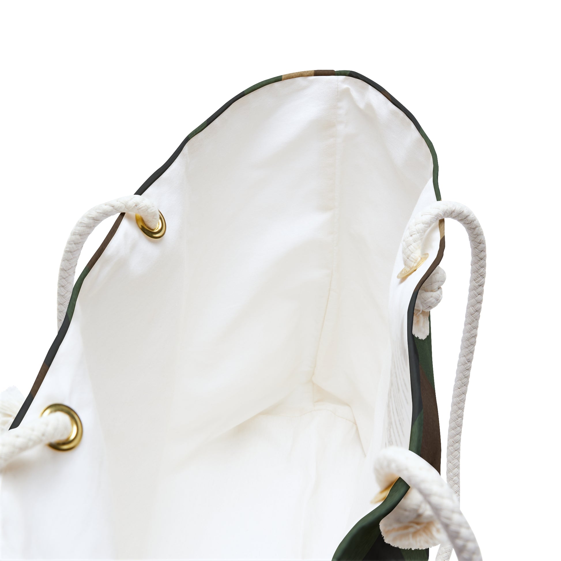 Military green camo weekender bag by Printify, spacious travel tote for weekend getaways with durable fabric and sturdy handles.