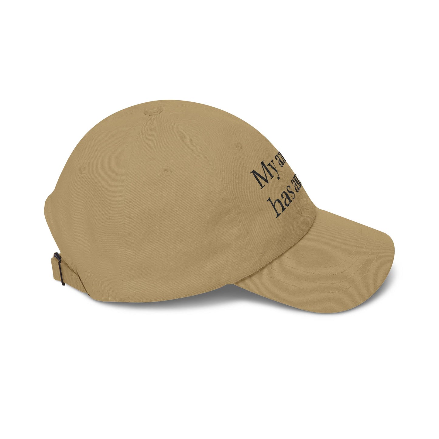 Dad Cap — "My anxiety has anxiety" Embroidered White Baseball Hat