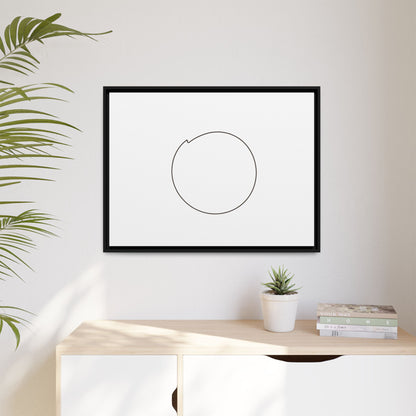 Framed matte canvas wall art featuring a minimal circular line design, by Printify, showcasing modern abstract wall decor.