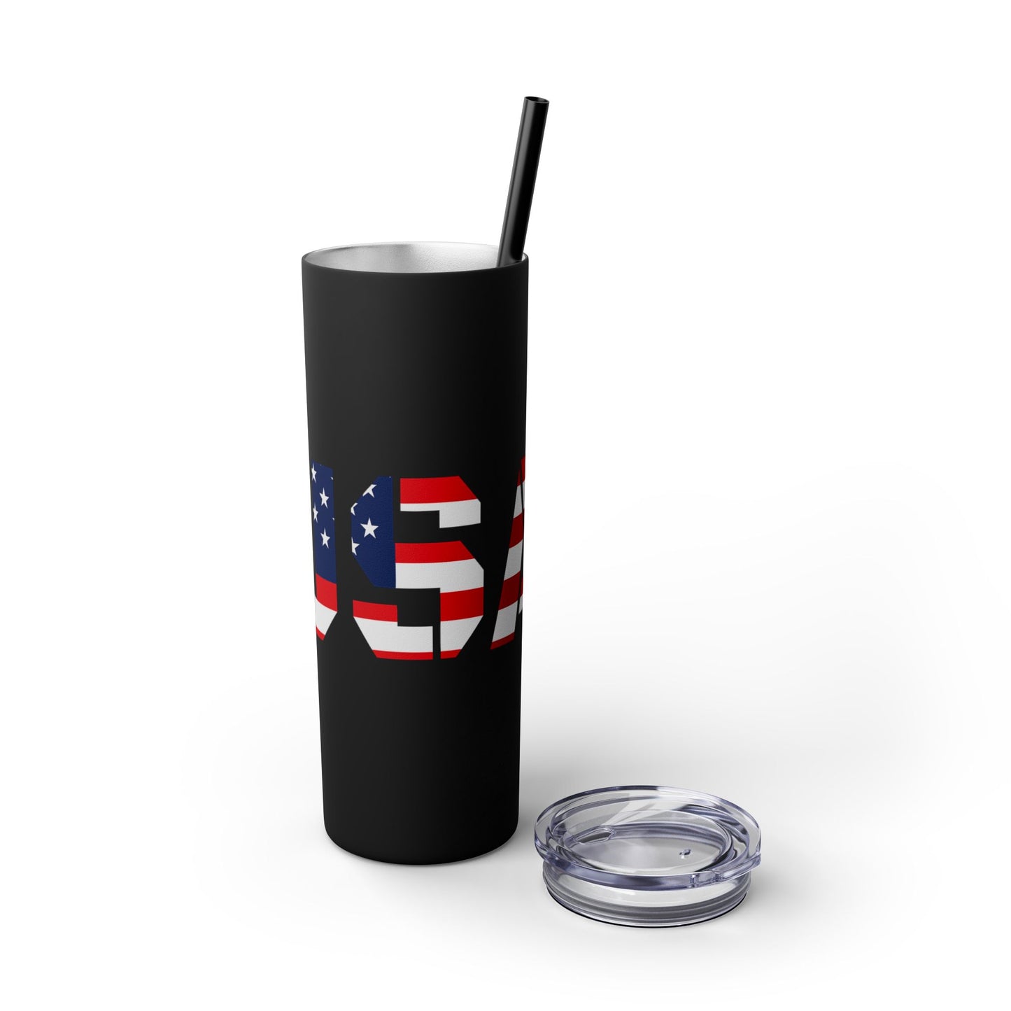 Skinny Tumbler — USA Flag 20oz Straw Tumbler (Patriotic Travel Cup)