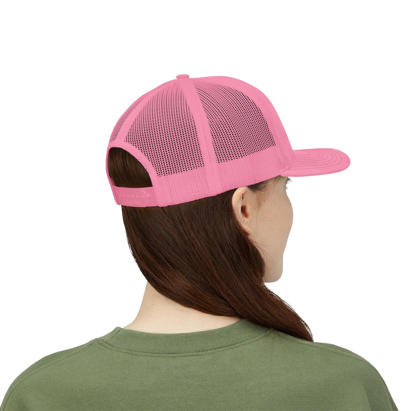 Vintage baseball snapback trucker cap with batter silhouette print, stylish hat by Printify featuring a classic design.