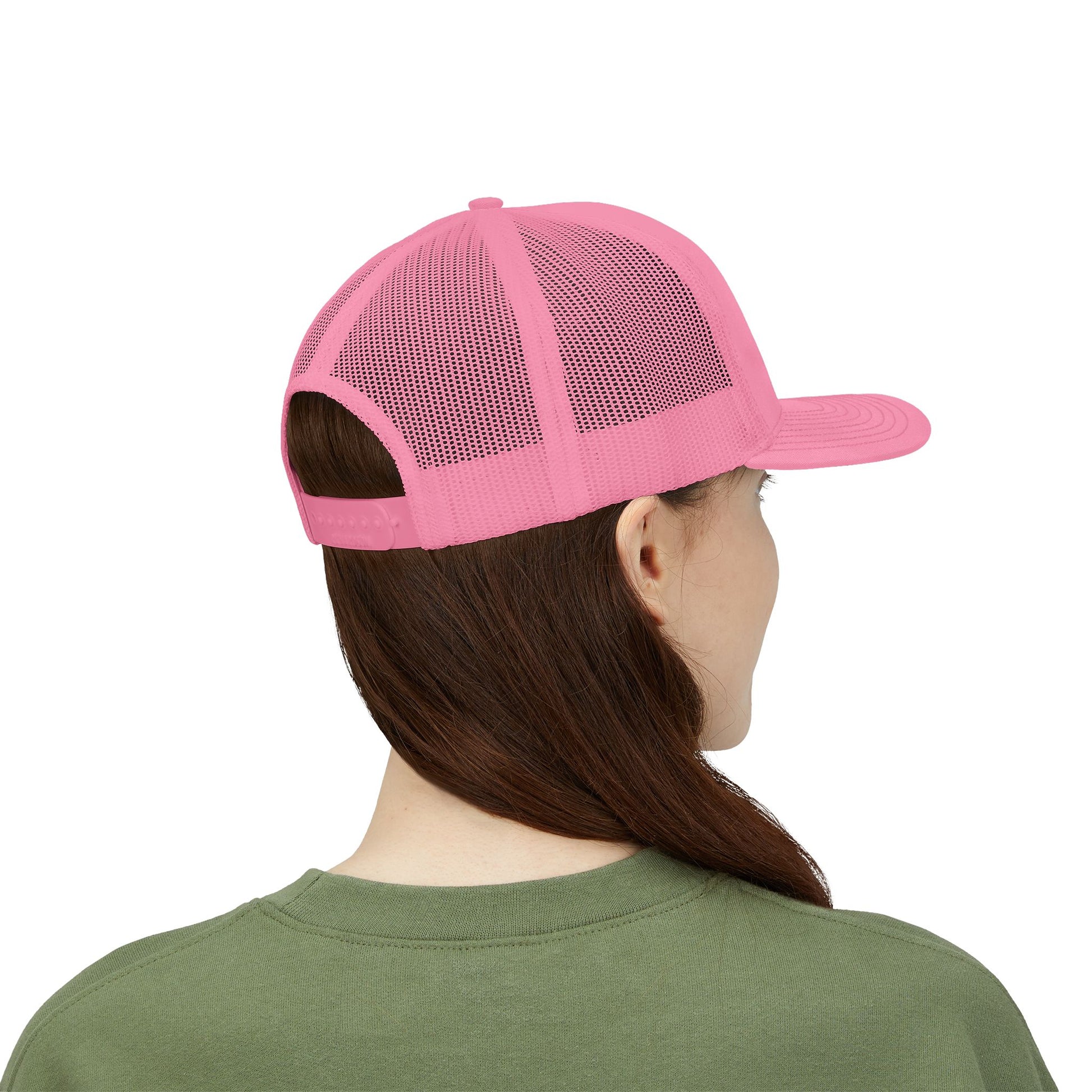 Vintage baseball snapback trucker cap with batter silhouette print, stylish hat by Printify featuring a classic design.