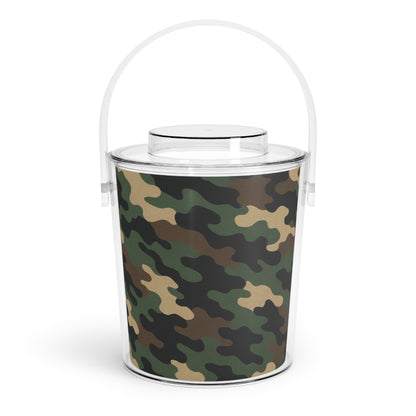 Camouflage Ice Bucket with Tongs - Best Accessories | Gothic Decor Store | Buy Online