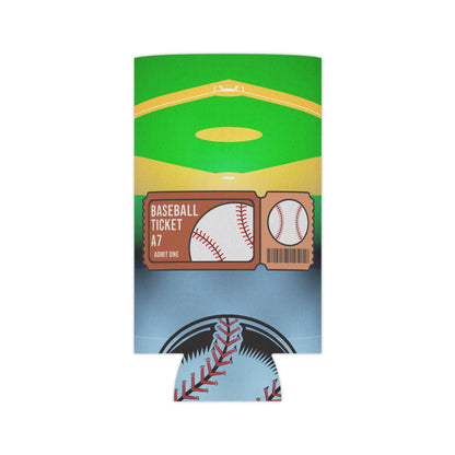 Baseball Ticket Can Cooler, Fun Drink Sleeve for Tailgates, Sports Events, Unique Gift for Fans, Outdoor BBQ, Summer Parties