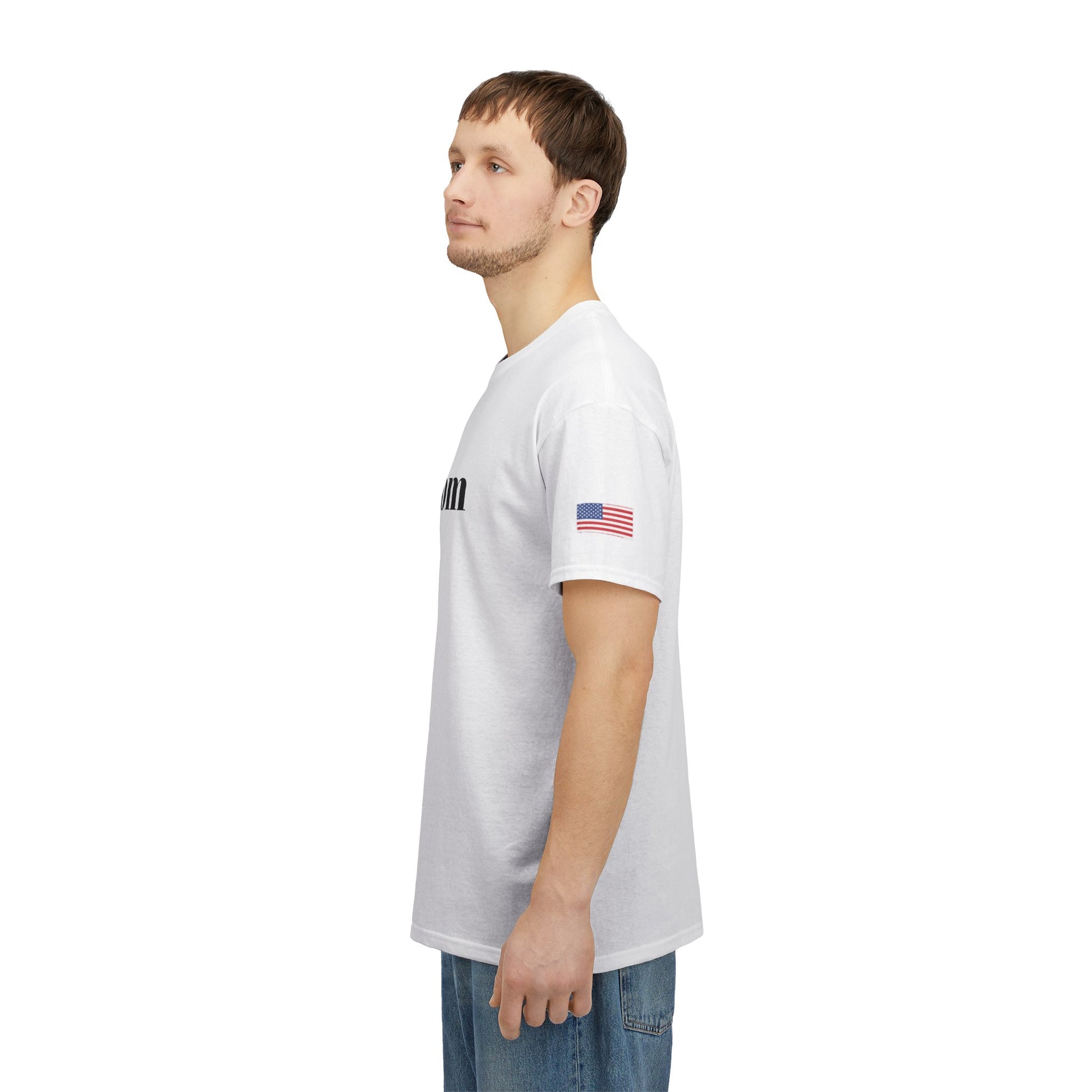 Freedom script tee | T-Shirt, American flag sleeve - TRV