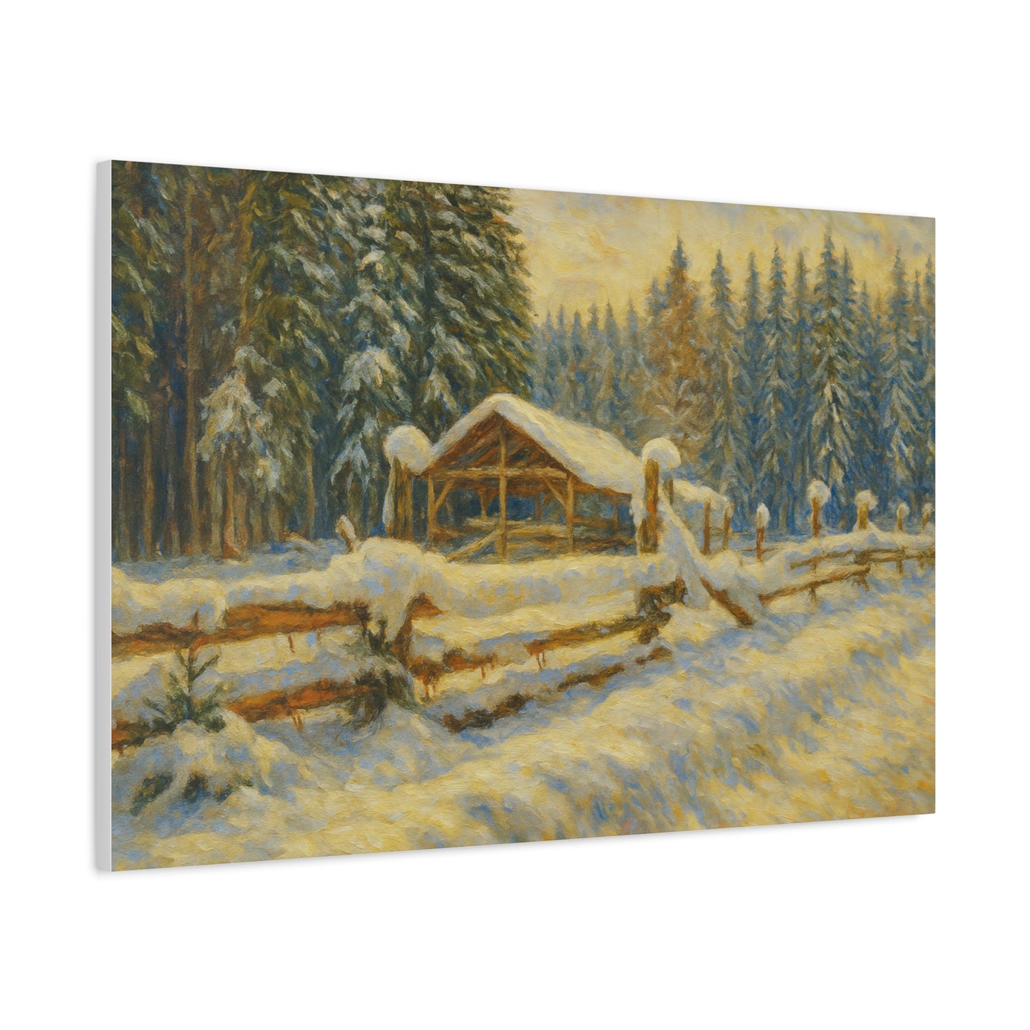 Canvas Wall Art, Winter Landscape Print, Home Decor, Rustic Art, Gift for Nature Lovers, Holiday Decoration - TRV