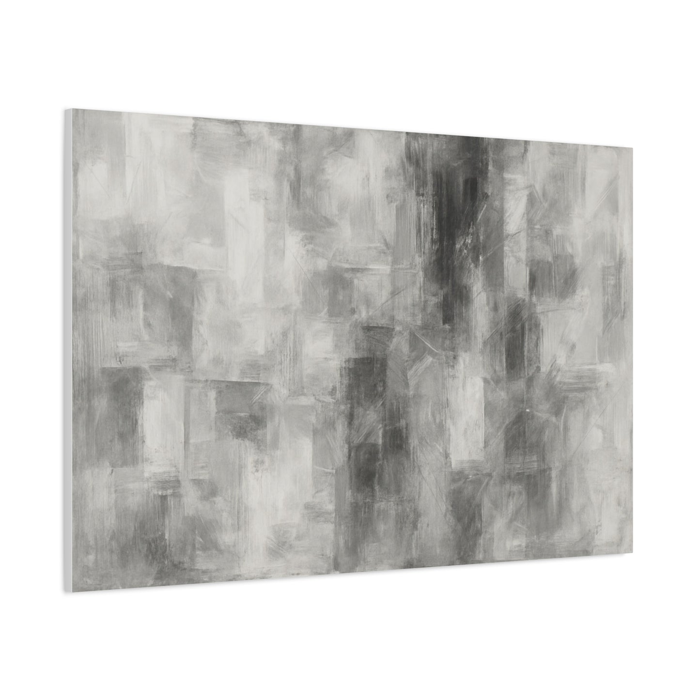Abstract grey brushstroke canvas wall art by Printify, neutral modern matte stretched canvas for contemporary decor.