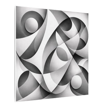 Monochrome Abstract Geometric Art Matte Canvas