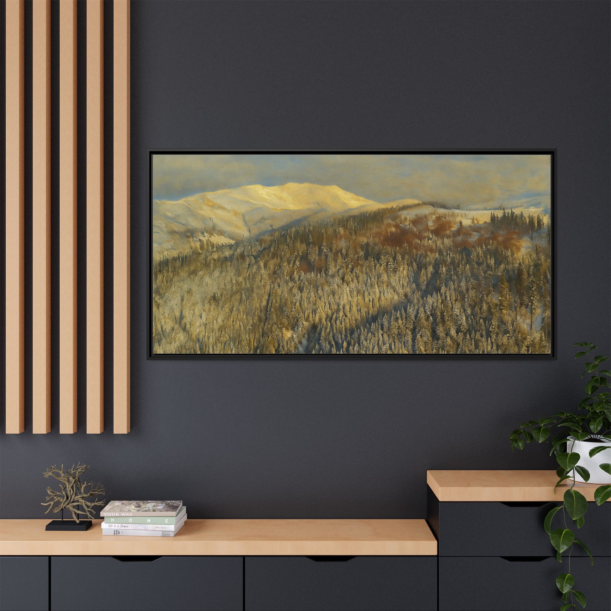 Framed Mountain Canvas Art, Perfect for Home Decor, Nature Wall Art, Gift for Nature Lovers, Cozy Atmosphere - TRV