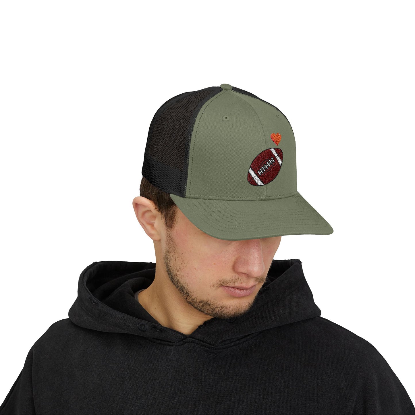 Football Love Snapback Trucker Cap, Sports Hat, Gift for Sports Fans, Casual Wear, Outdoor Activities - TRV