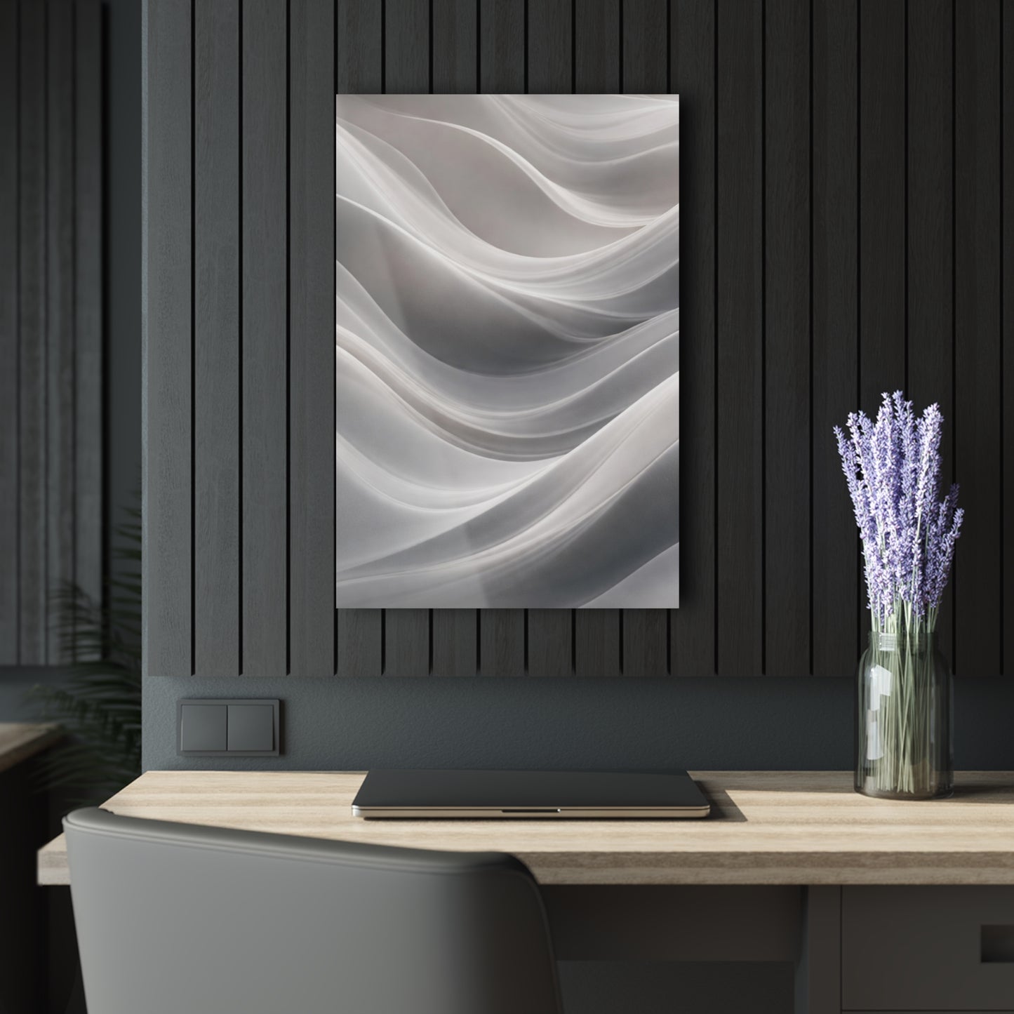 Abstract White Wave Acrylic Print | Wall Art