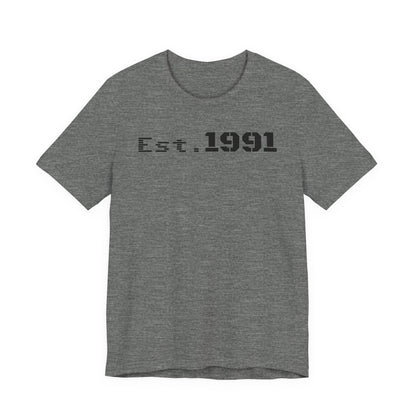 Established 1991 Unisex Jersey Tee | Vintage Anniversary Gift | Casual Wear, Birthday Shirt, Retro Style, Statement Tee, Gift for Him/Her - TRV