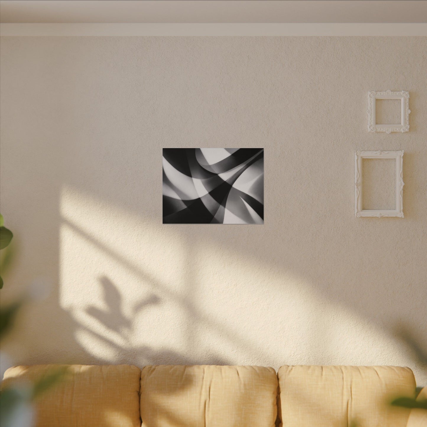 Abstract Black and White Swirl Matte Canvas