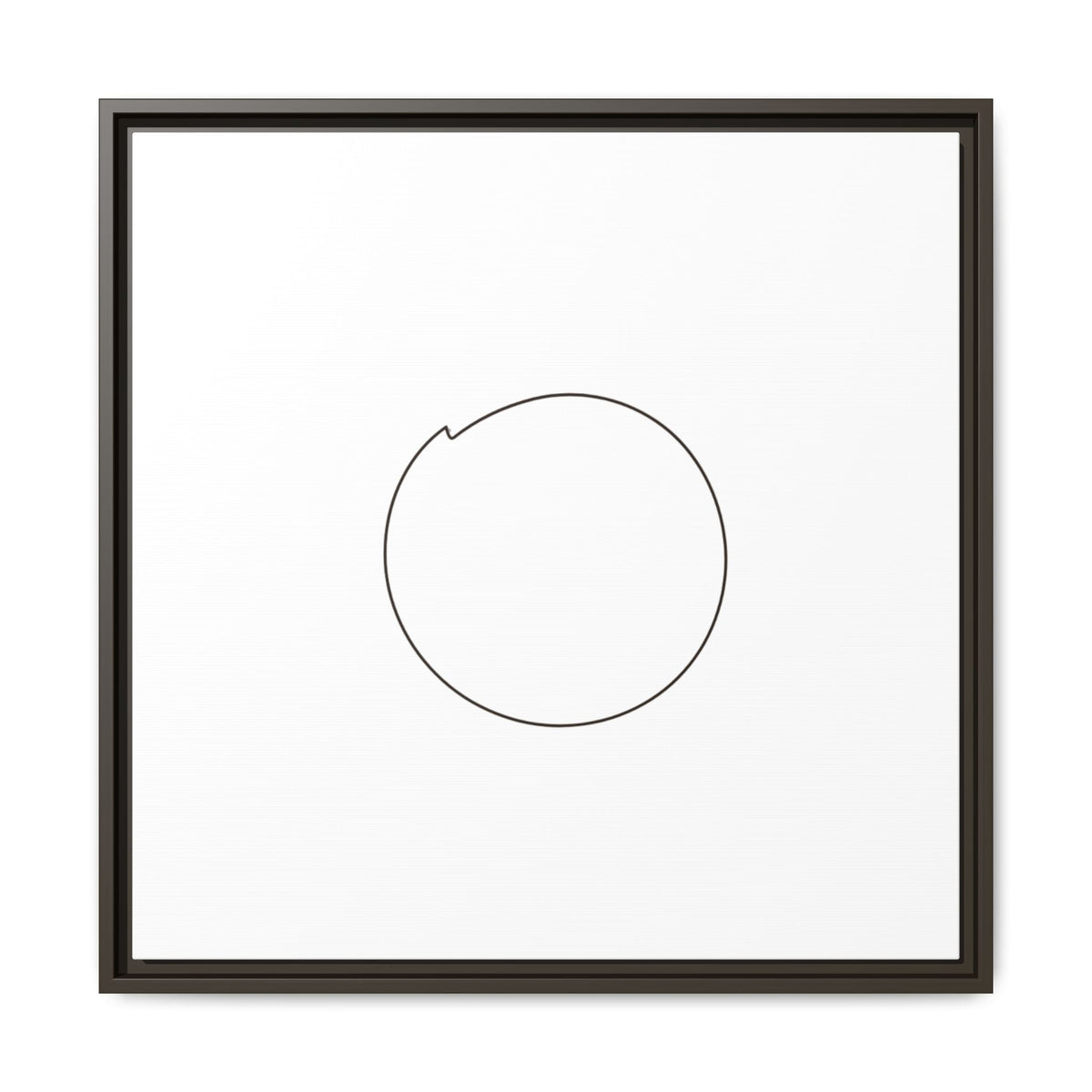 Framed matte canvas wall art featuring a minimal circular line design, by Printify, perfect for modern home decor.