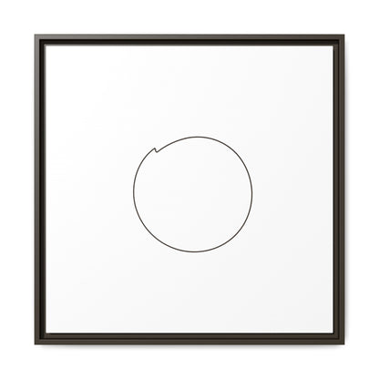 Framed matte canvas wall art featuring a minimal circular line design, by Printify, perfect for modern home decor.