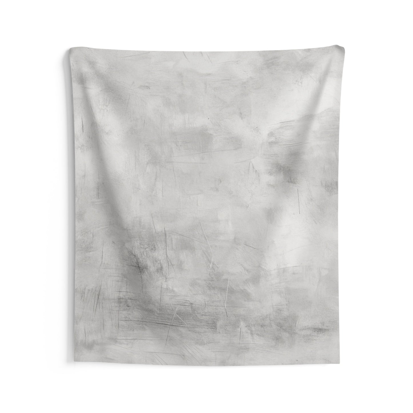 Gray boho wall hanging tapestry with modern minimalist design, ideal for wall decor in contemporary interior styles.