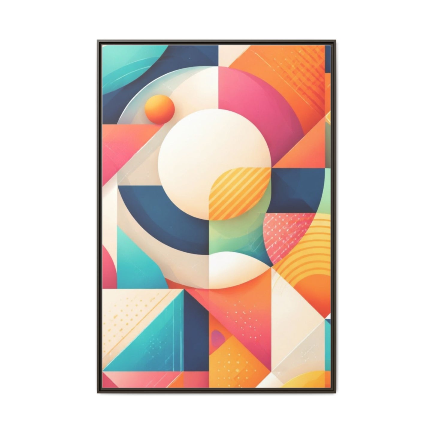 Colorful Geometric Abstract Art Matte Canvas Framed