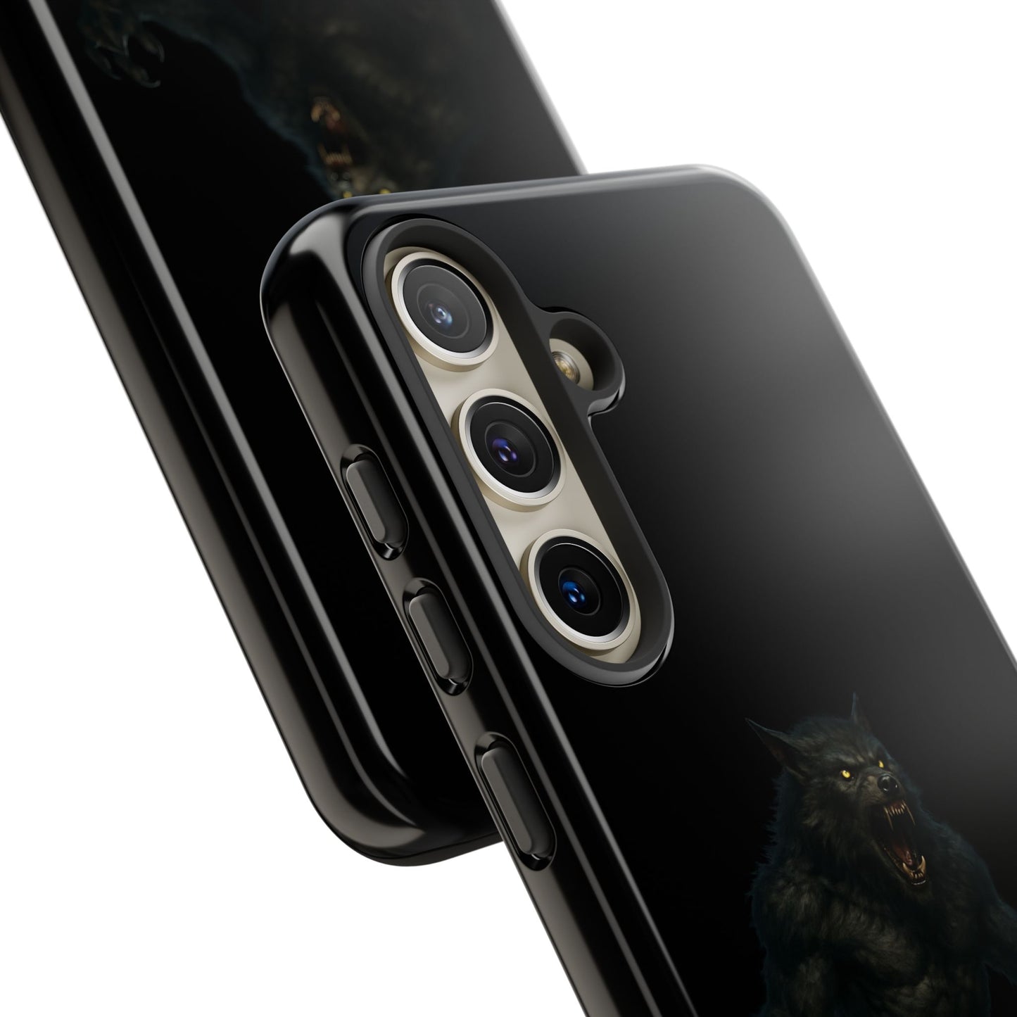 Dark monster graphic werewolf phone case by Printify featuring a tough protective design for smartphones.