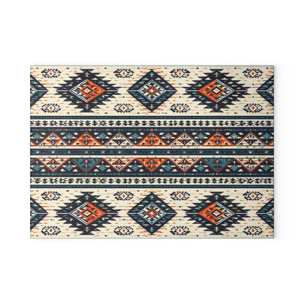 Southwestern Aztec Pattern Glass Cutting Board — Rustic Kitchen Decor