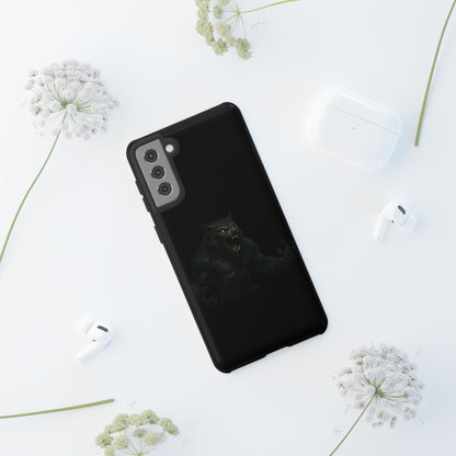 Werewolf Phone Case, Tough Cases, Black Panther Design, Gift for Animal Lovers, Phone Accessories, Fierce Phone Protection - TRV