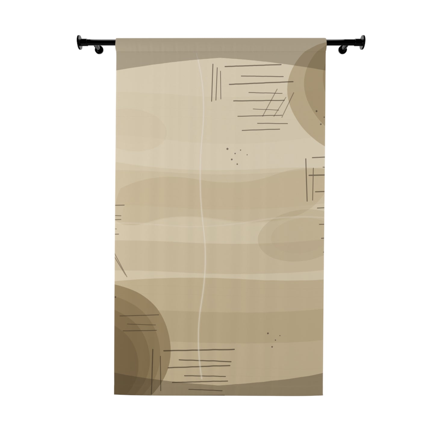 Abstract Neutral Geometric Window Curtain | Beige Modern Panel - TRV