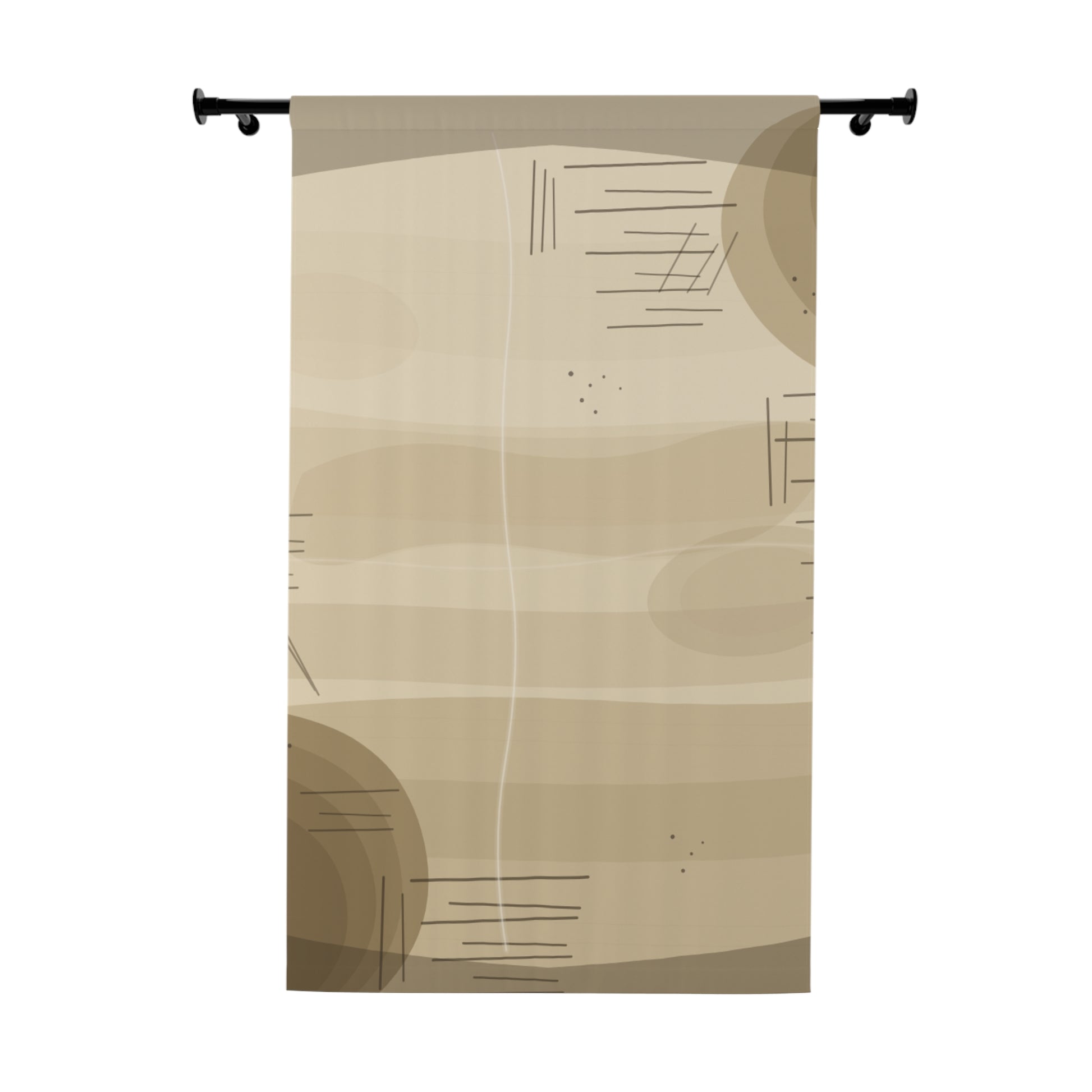 Abstract Neutral Geometric Window Curtain | Beige Modern Panel - TRV