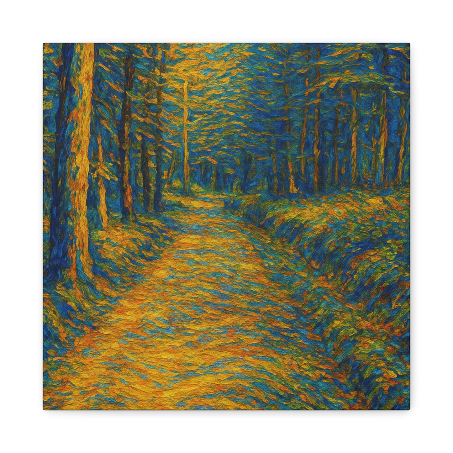 Van Gogh Style Forest Canvas Art | Nature Wall Decor, Home Office Accent, Gift for Nature Lovers, Gallery Wrapped, Living Room Wall Art - TRV