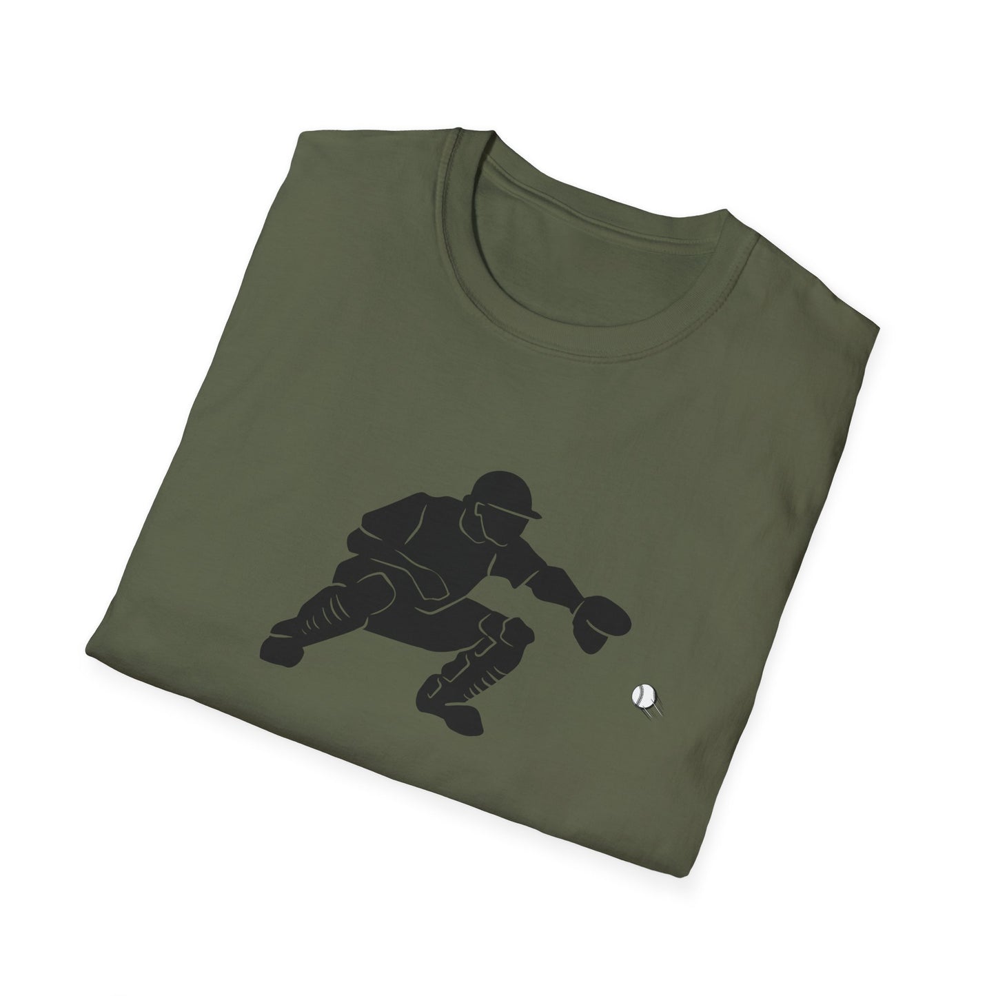 Baseball Catcher Unisex Softstyle T-Shirt, Sports Apparel, Gift for Athletes, Workout Gear, Casual Wear, Special Occasions