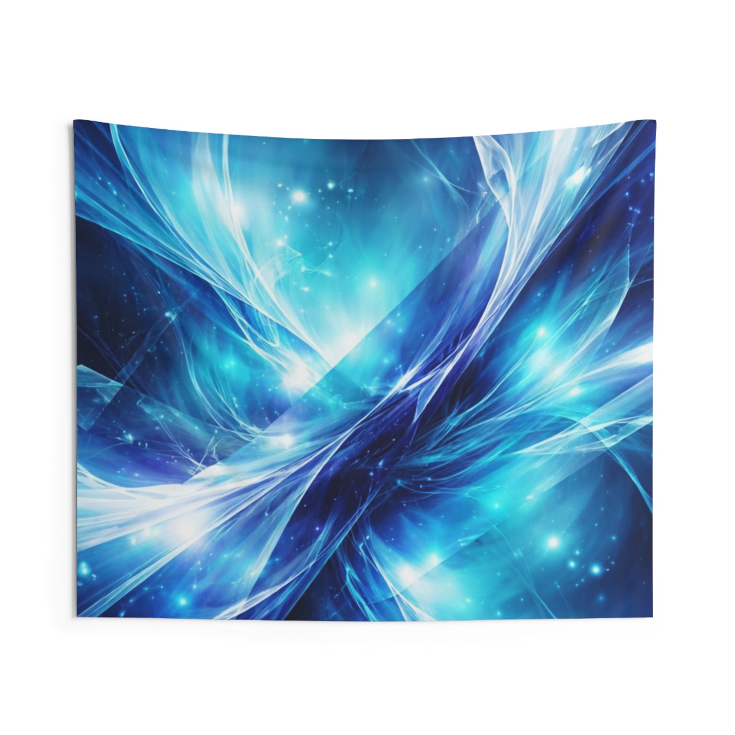 Blue Abstract Energy Wall Tapestry — Cosmic Aurora Home Decor