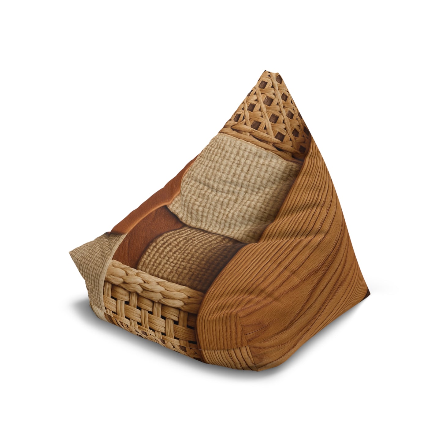 Woven Patchwork Texture Bean Bag Chair Cover | Rustic Boho Home Decor