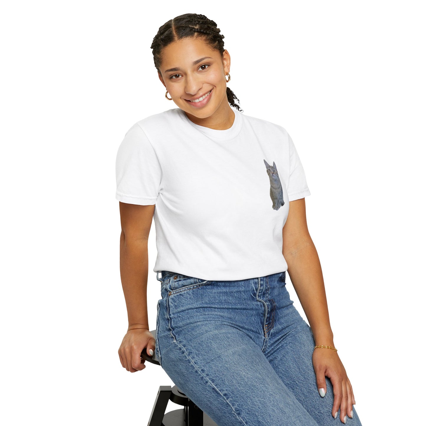 Whimsical Cat Pocket T-Shirt for Cat Lovers - TRV