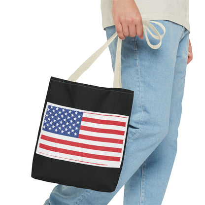 Patriotic Tote Bag, American Flag Carryall, Beach Bag, Reusable Shopping Tote, Independence Day Gift - TRV