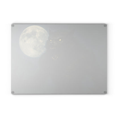 Glass Cutting Board — Howling Werewolf Moon Night Illustration