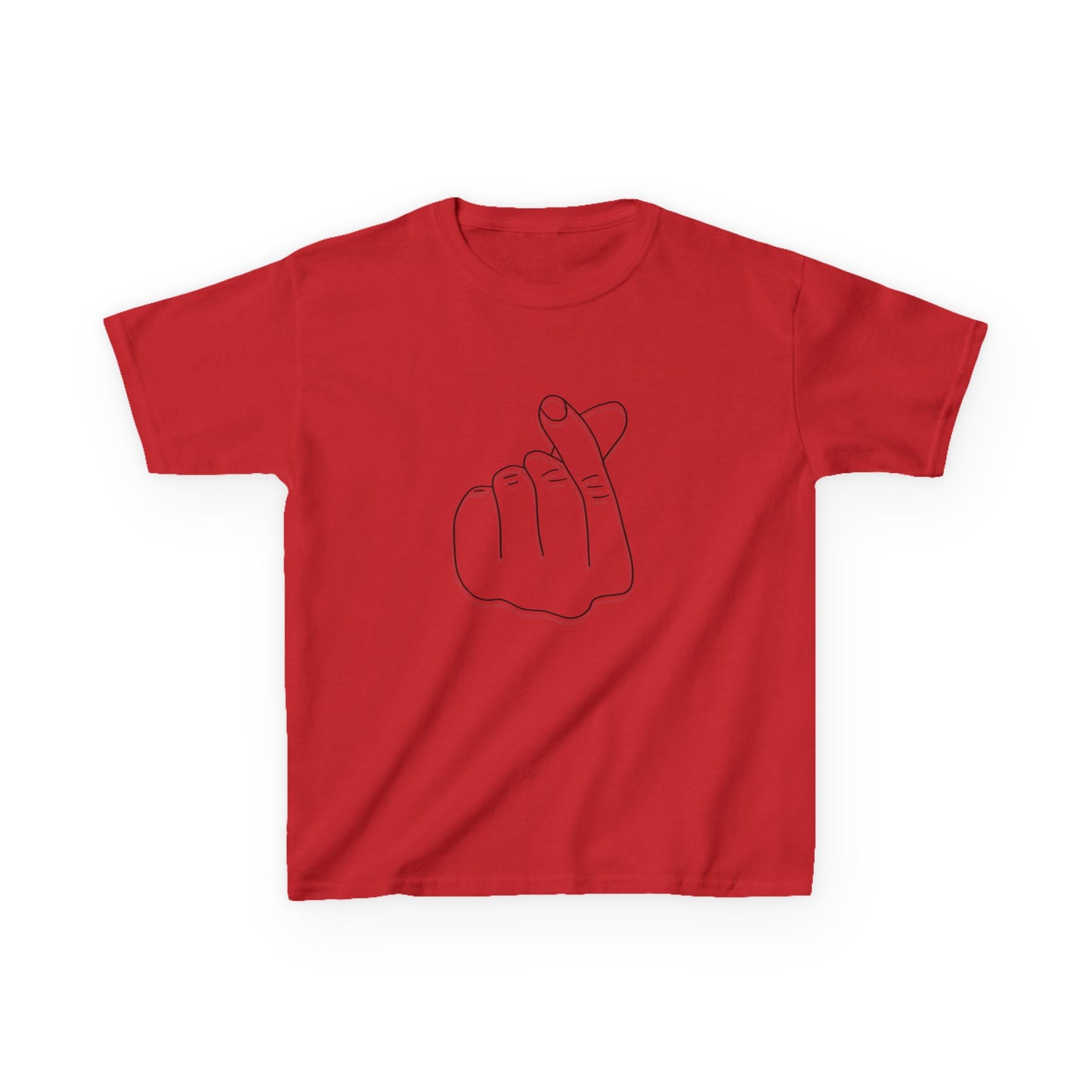 Cute Kids Heavy Cotton Tee - K-Pop Inspired Love Gesture