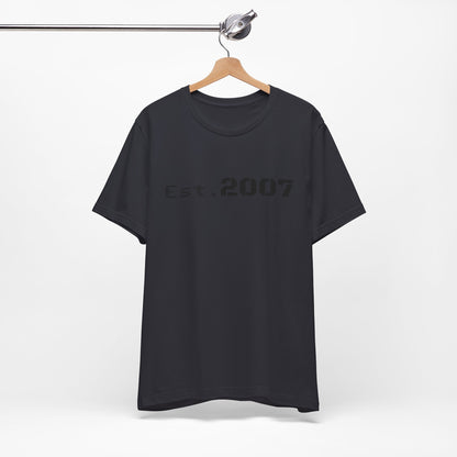 Vintage Est. 2007 T-shirt by Printify featuring a classic design with the established year printed on the front.