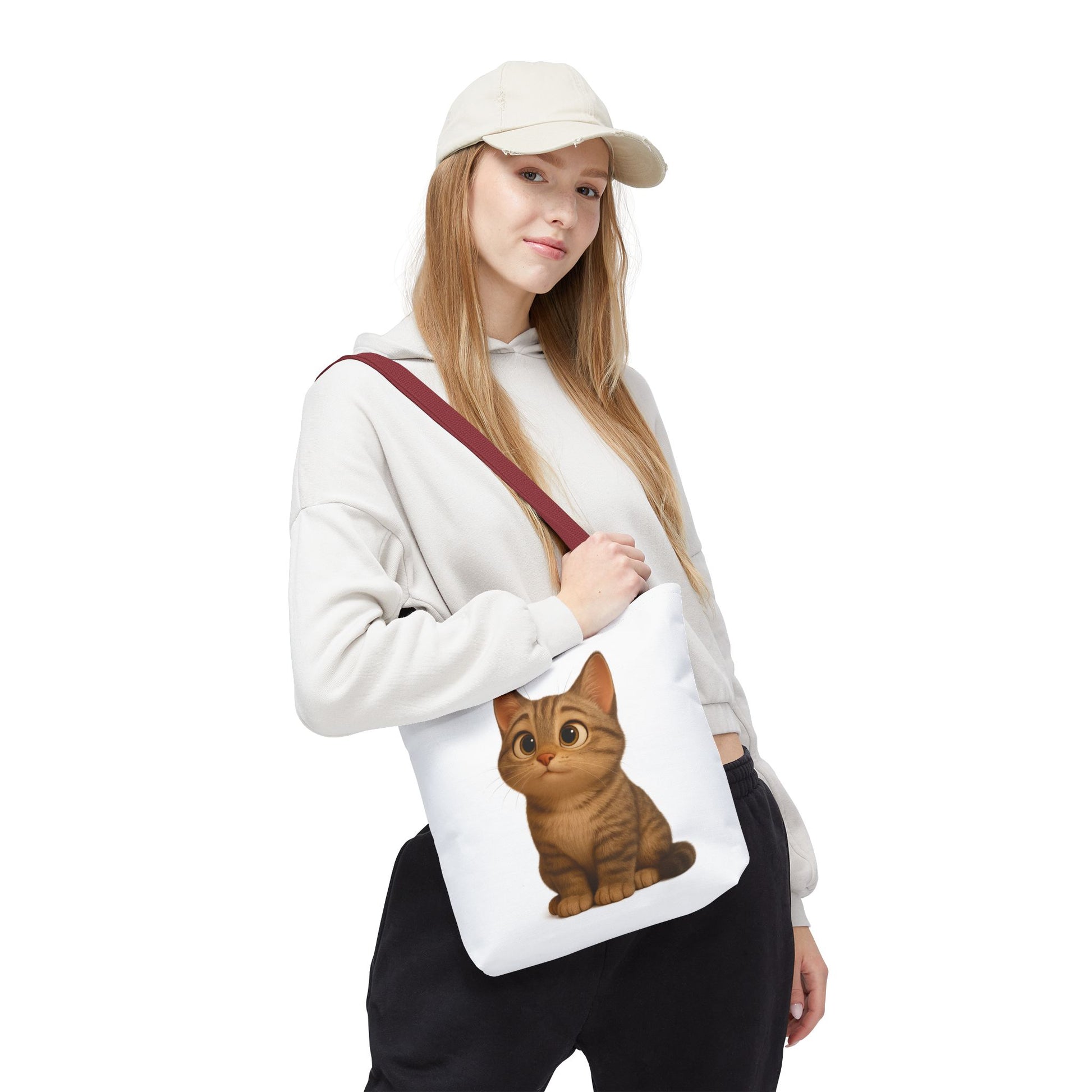 Cute Cat Tote Bag - Perfect for Animal Lovers, Eco-Friendly Carryall, Beach Bag, Shopping Tote, Gift for Cat Owners - TRV