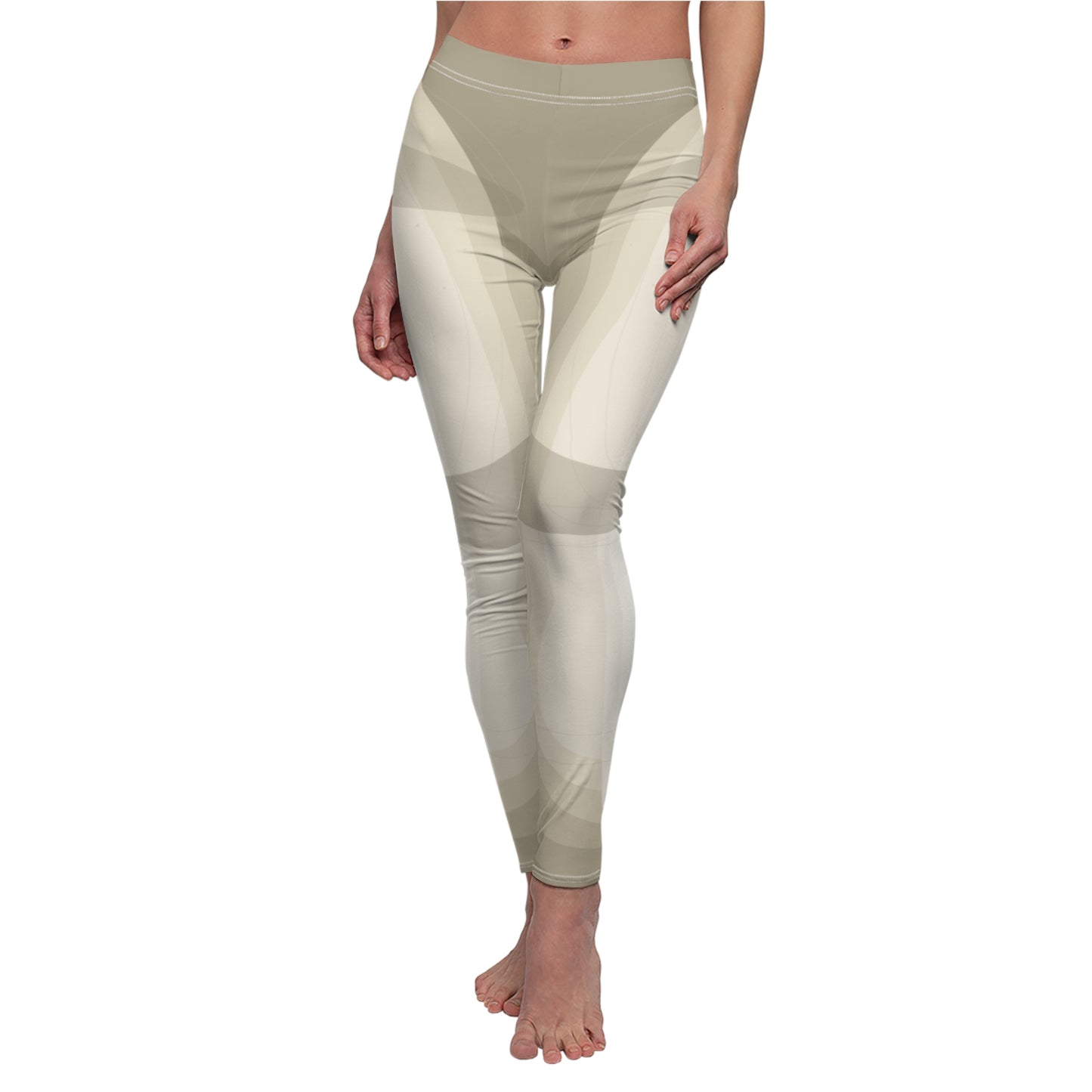 Neutral Abstract Geometric Pattern Leggings