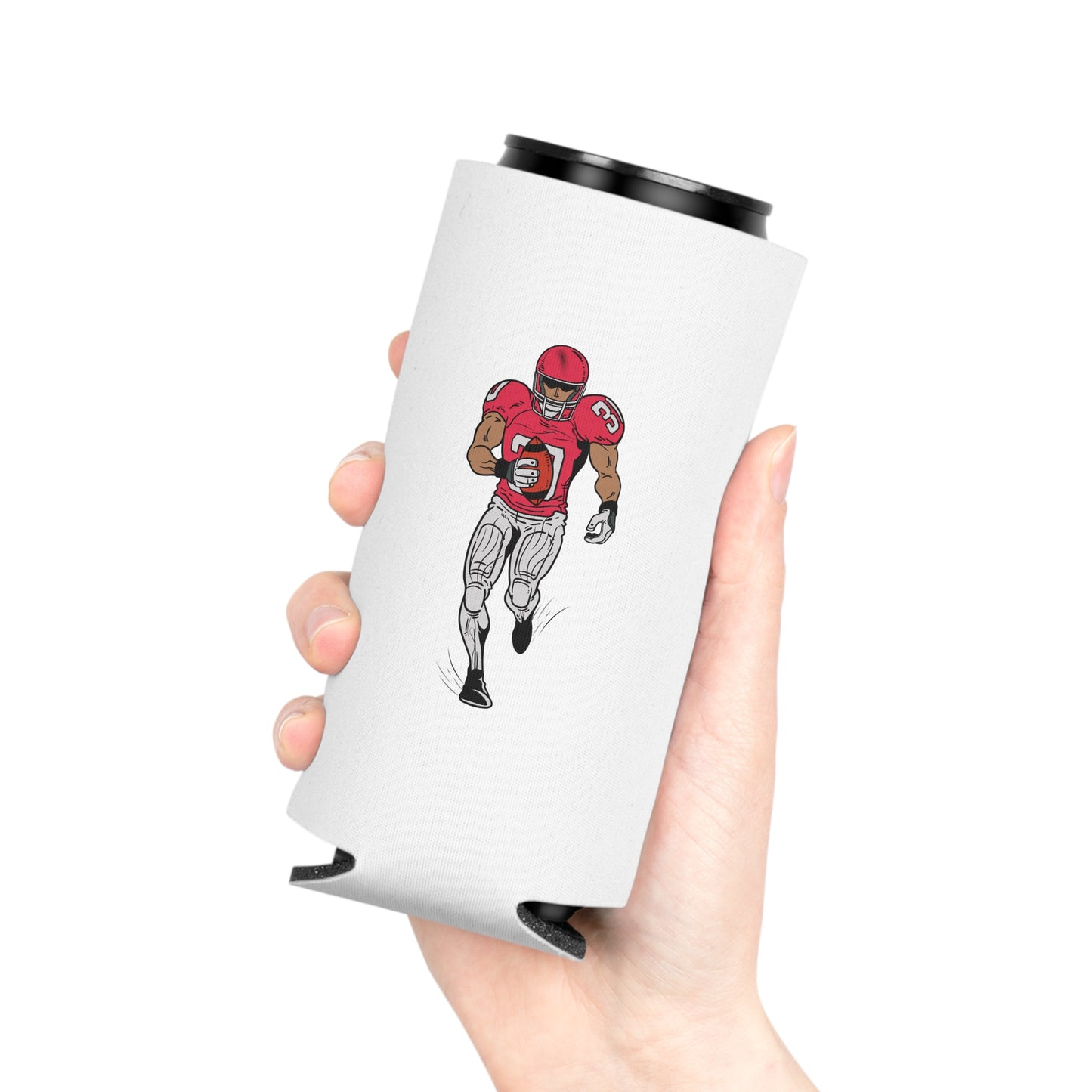 Football Player Can Cooler – Tailgating & Game Day Beverage Koozie