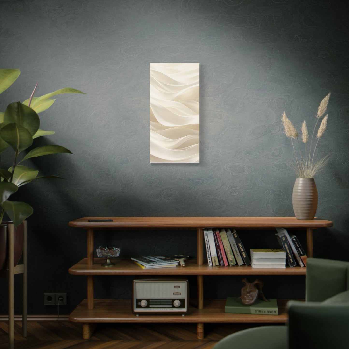 Neutral Abstract Wave Art Matte Canvas