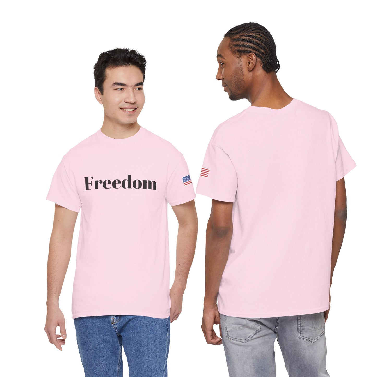 Freedom script tee | T-Shirt, American flag sleeve - TRV