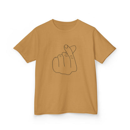Cute Kids Heavy Cotton Tee - K-Pop Inspired Love Gesture