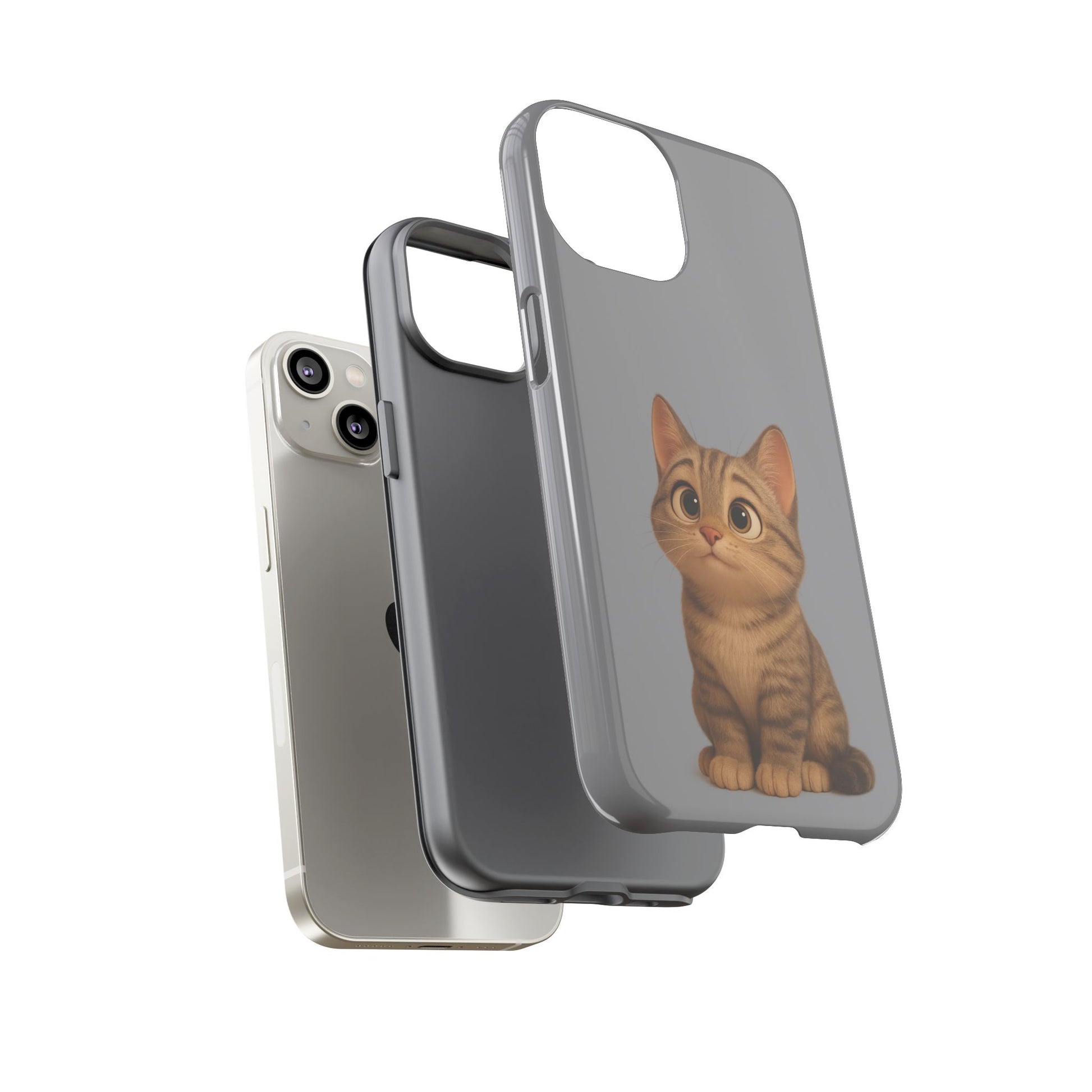 Cute Cat Phone Case, Kawaii Pet Accessory, Gift for Cat Lovers, Animal Phone Cover for Kids, Unique Kitty Design, Birthdays, Holidays - TRV