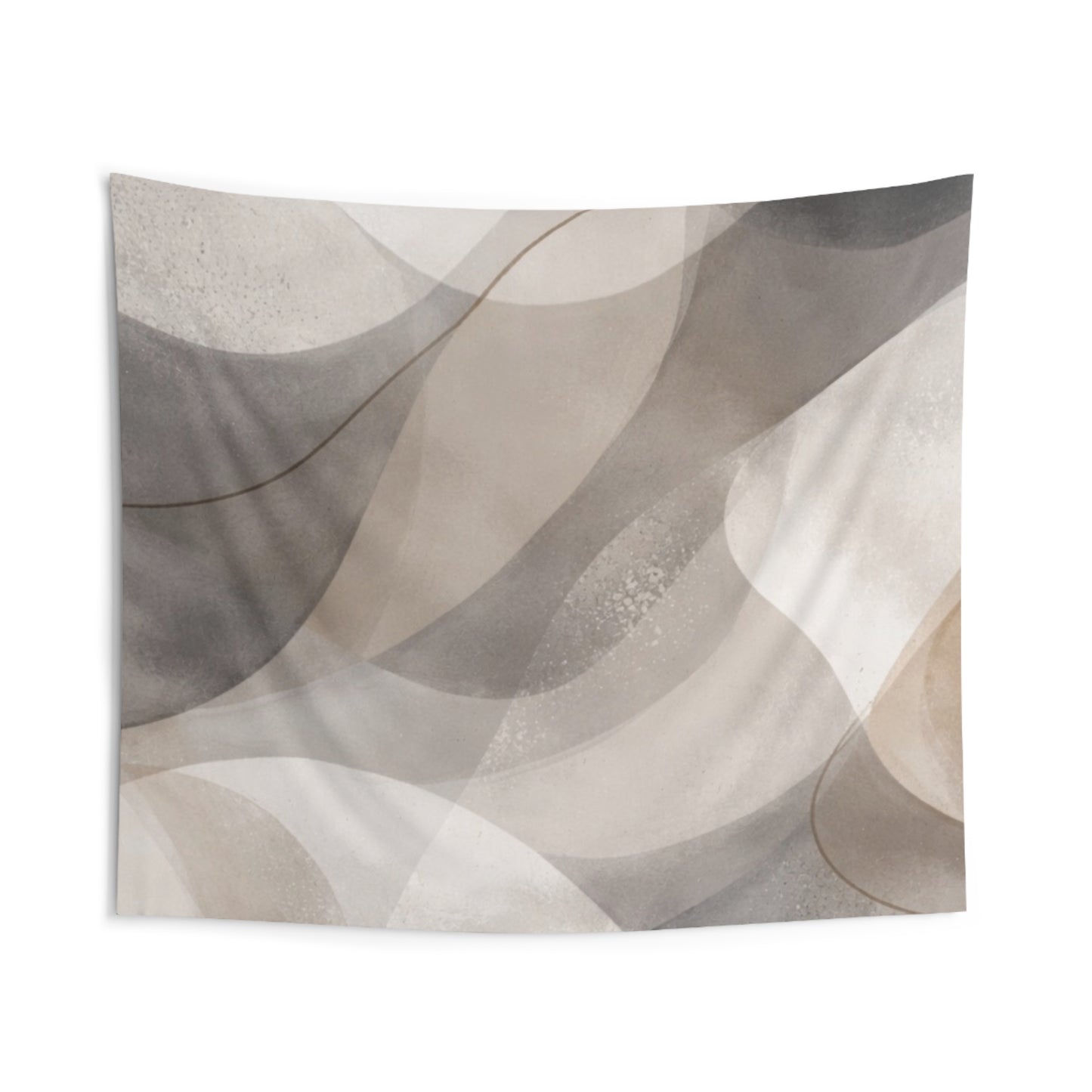 Abstract Neutral Waves Wall Tapestry — Modern Minimalist Home Decor