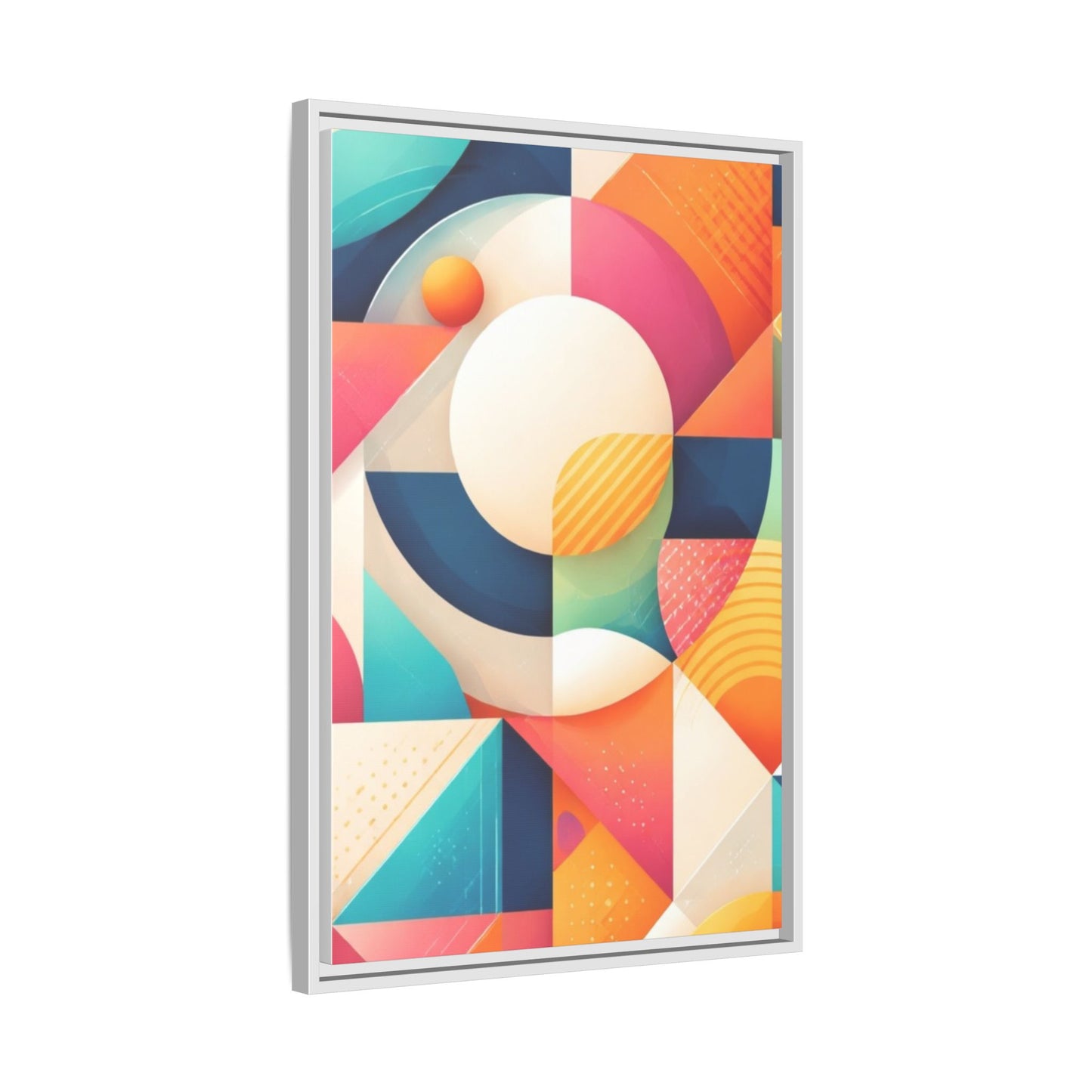 Colorful Geometric Abstract Art Matte Canvas Framed
