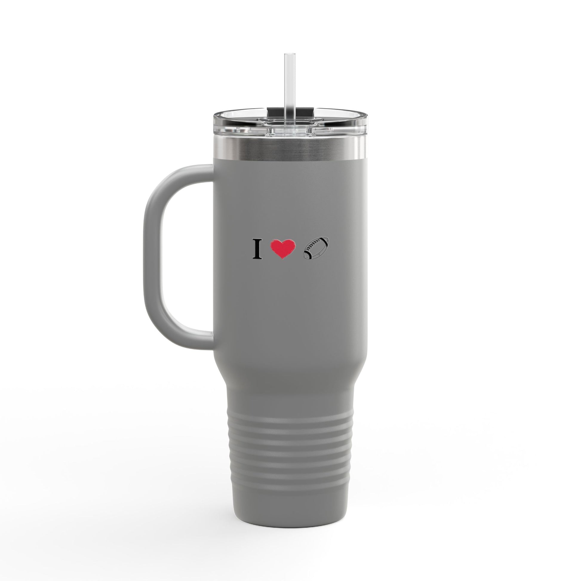 I Love Football Insulated Travel Mug, 40oz - Perfect For Writers, Students, Teachers | Funny Gift | Travel Coffee Mug | Stylish Tumbler | [...] - TRV