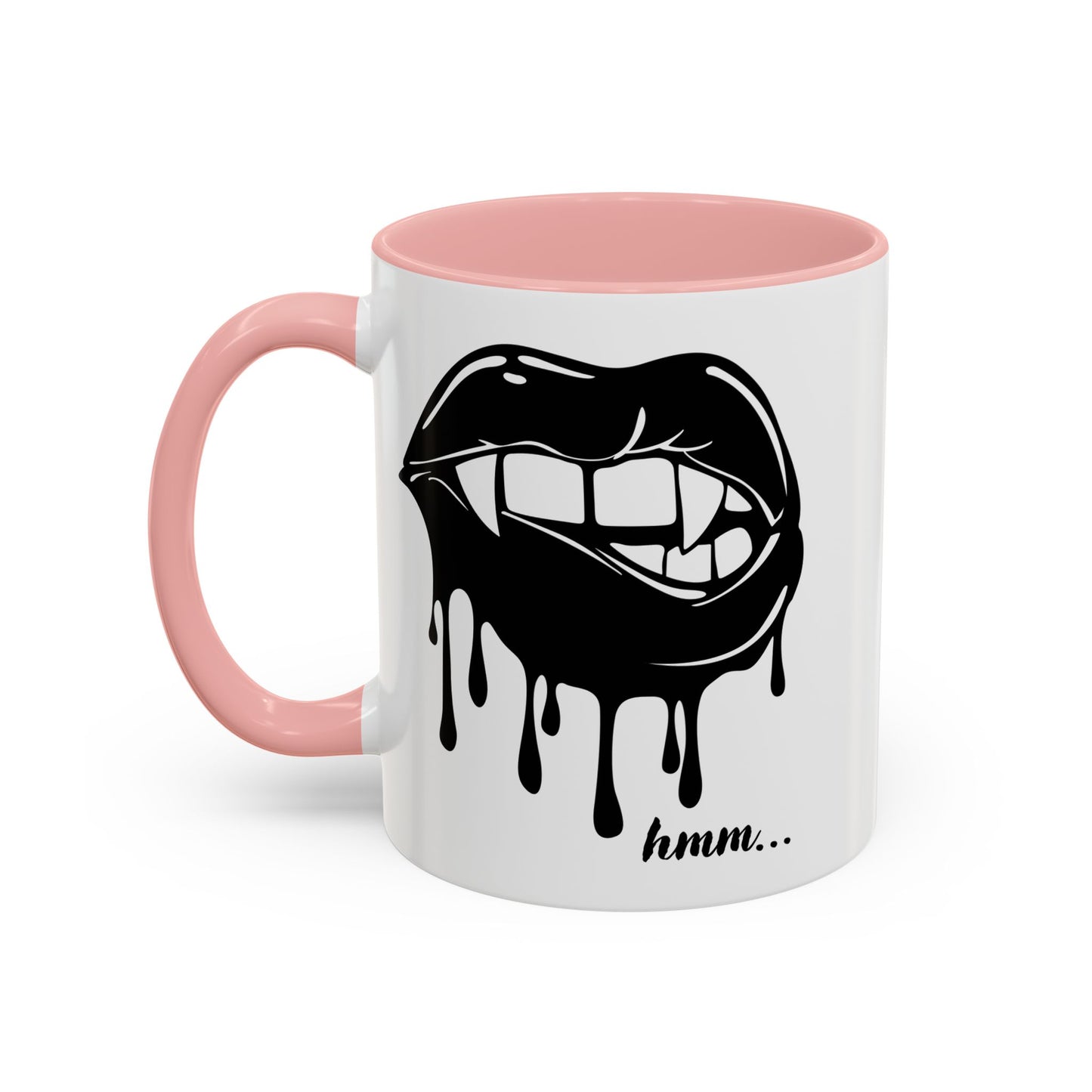 Dripping Lip Coffee Mug – "hmm..." Accent Ceramic Mug (11/15oz)