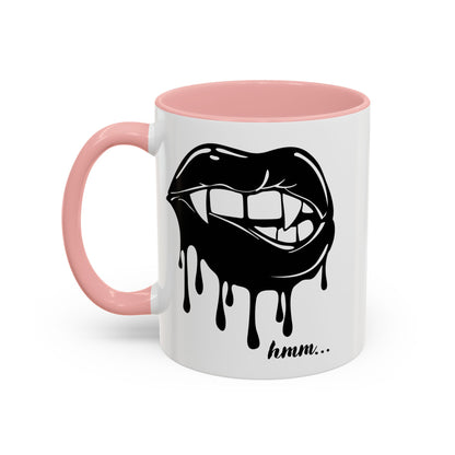 Dripping Lip Coffee Mug – "hmm..." Accent Ceramic Mug (11/15oz)