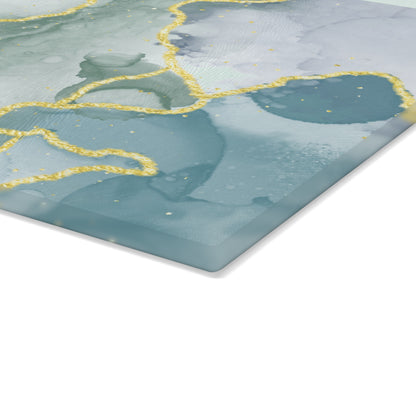 Pastel Marble Gold Vein Glass Cutting Board - view 5